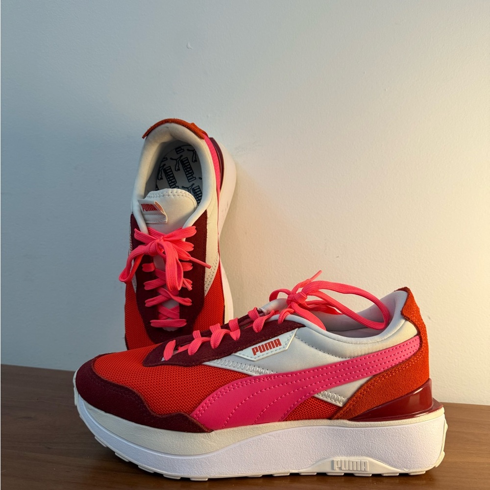 Puma Women's Bold Red and Pink Sneakers
